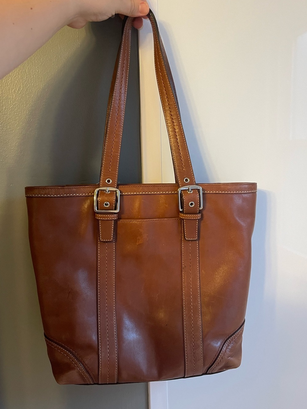 Leather coach purse